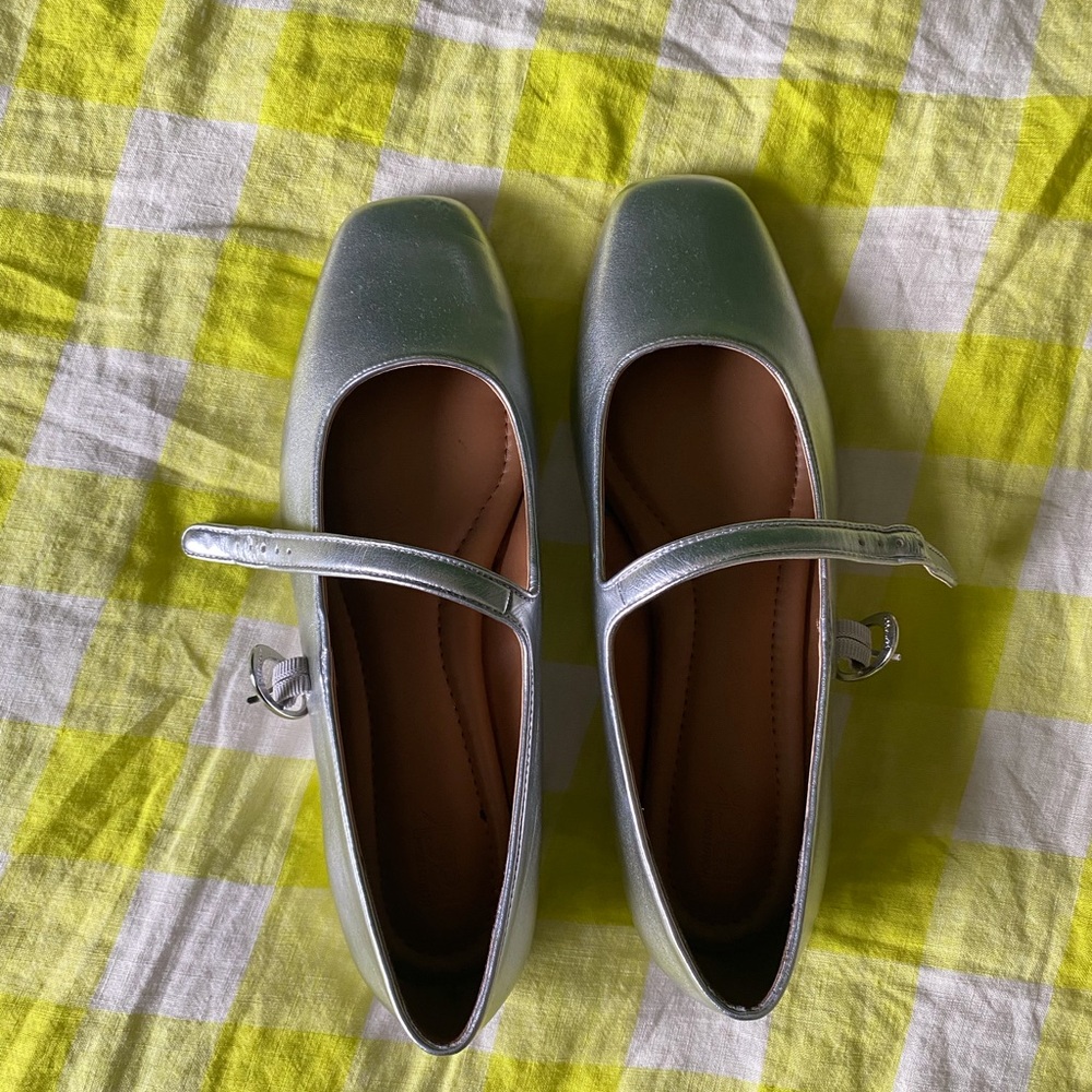 Nordstrom Silver Flats Elegant Loafers